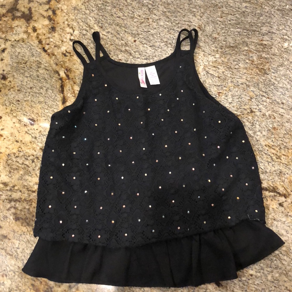 Black blouse with rhinestones